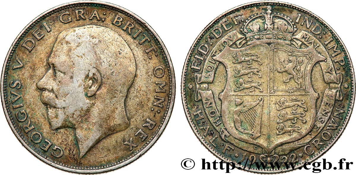 VEREINIGTEN KÖNIGREICH 1/2 Crown Georges V 1922 S
