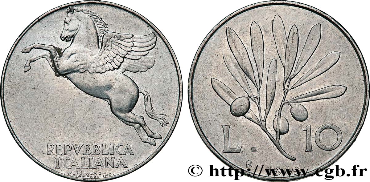 ITALIEN 10 Lire 1949 Rome VZ