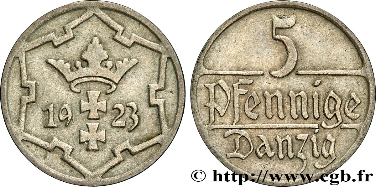 DANZIG (Free City of) 5 Pfennig 1923  AU 