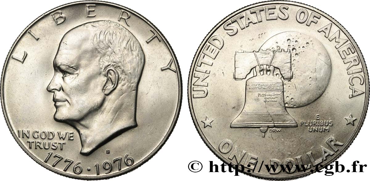 UNITED STATES OF AMERICA 1 Dollar Eisenhower Bicentenaire 1976 San Francisco MS