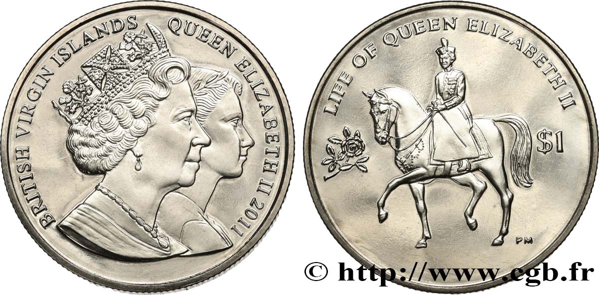 ÎLES VIERGES BRITANNIQUES 1 Dollar Proof reine Élisabeth II 2011 Pobjoy Mint FDC 