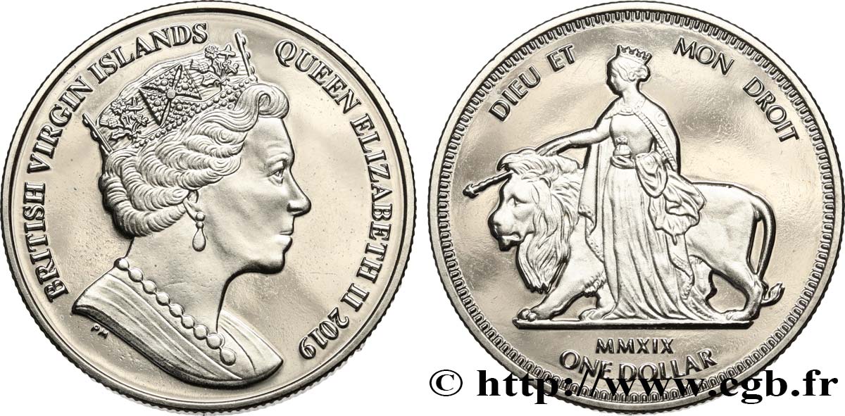 ÎLES VIERGES BRITANNIQUES 1 Dollar Proof Bicentenaire de la reine Victoria 2019 Pobjoy Mint SPL 