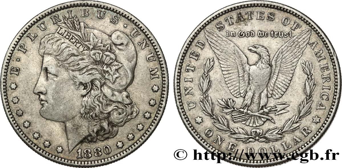 ÉTATS-UNIS D AMÉRIQUE 1 Dollar Morgan 1880 Philadelphie TTB 