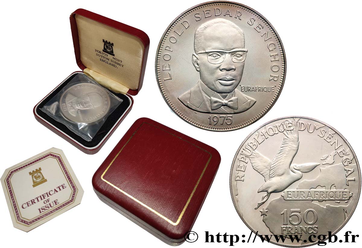 SENEGAL 150 Francs Eurafrique - Léopold Sedar Senghor 1975 Pobjoy Mint MS
