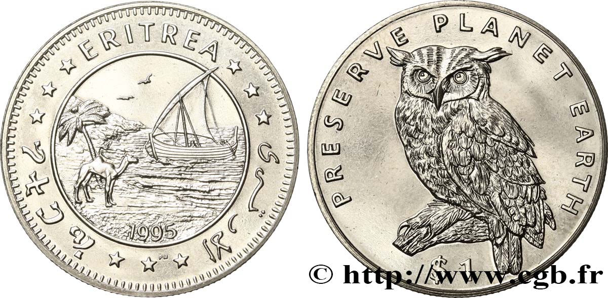 ERITREA 1 Dollar Proof Grand-duc du Cap 1995 Pobjoy Mint fST 