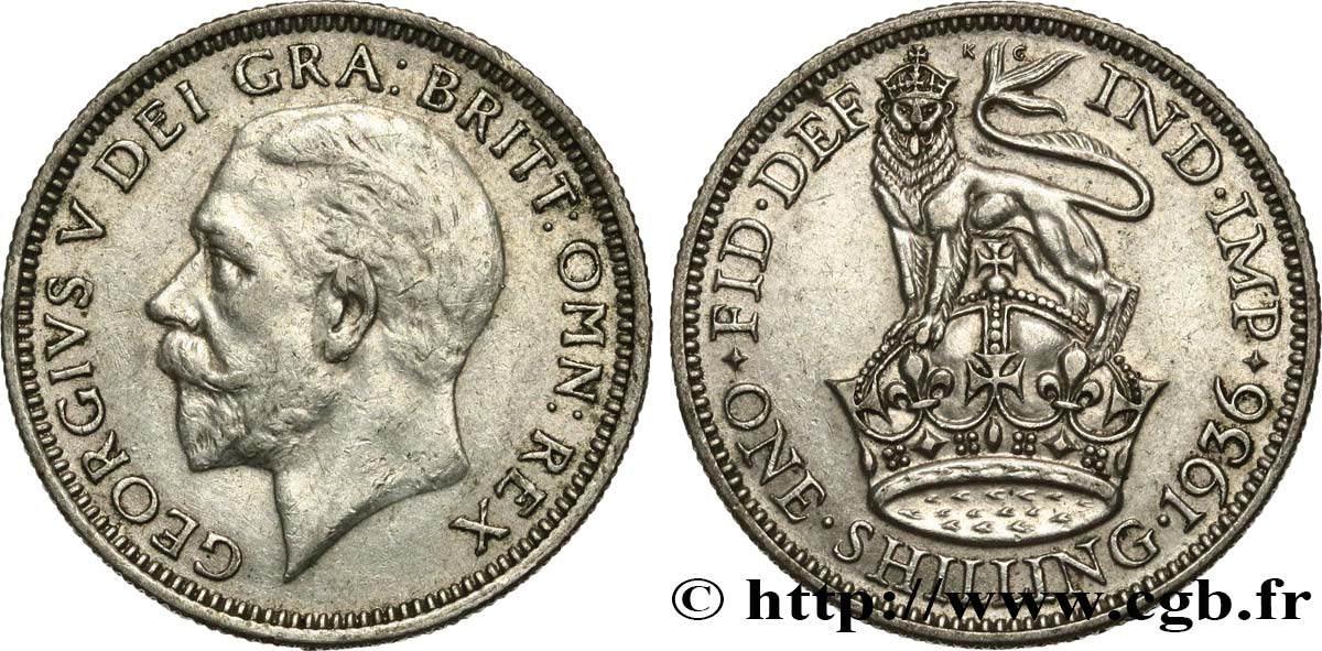 UNITED KINGDOM 1 Shilling Georges V 1936  XF/AU 