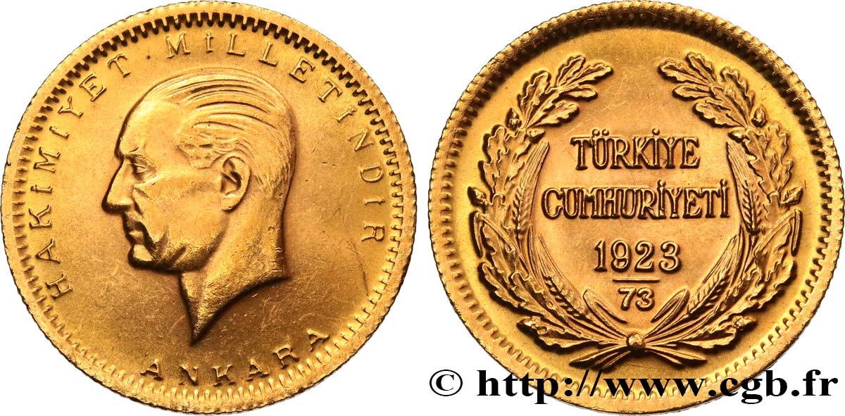 TURKEY 100 Kurush Kemal Ataturk 1923 an 73 (1995) Ankara MS 