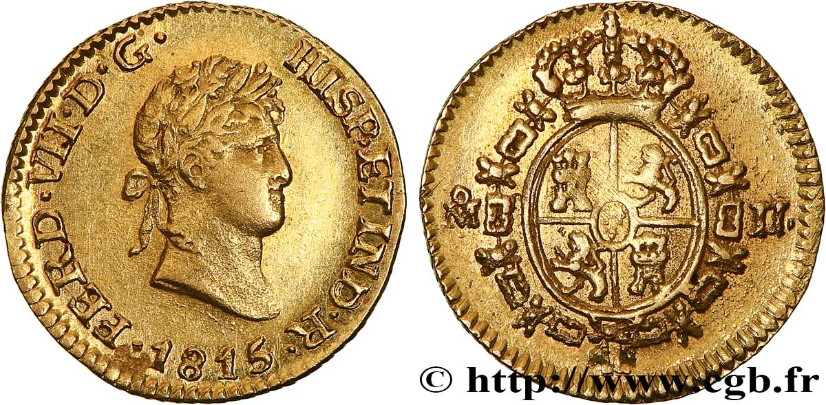 MEXICO - FERDINAND VII 1/2 Escudo 1815 Mexico AU 
