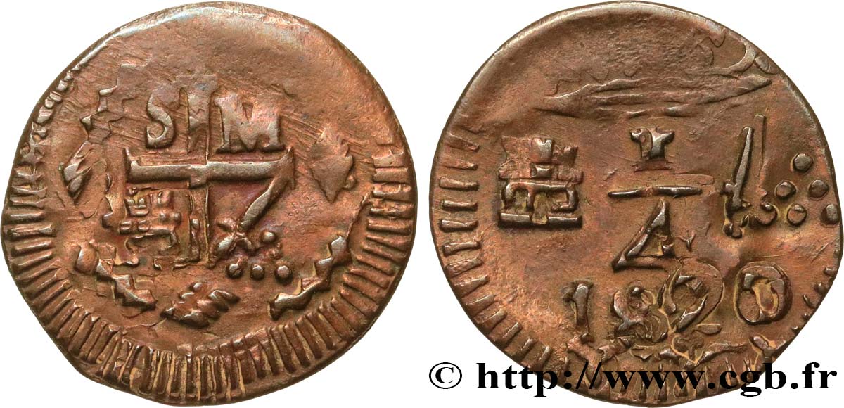COLOMBIE 1/4 Real Santa Marta 1820 Santa Marta TB+