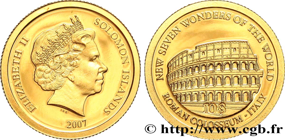 ÎLES SALOMON 10 Dollars Proof Le Colisée de Rome 2007  FDC 