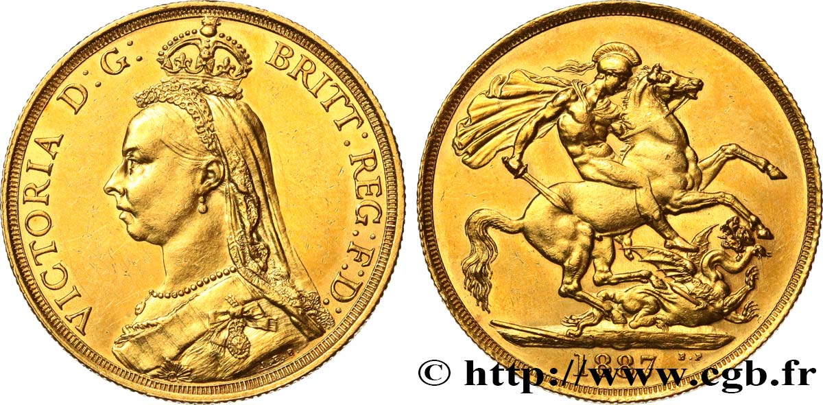 GRAN BRETAGNA - VICTORIA 2 Pounds (2 Livres) “buste du jubilé” 1887 Londres SPL 