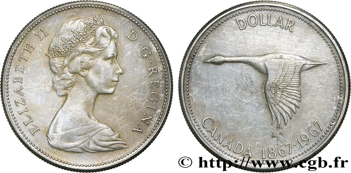 CANADA 1 Dollar centenaire de la Confédération 1967 TTB+