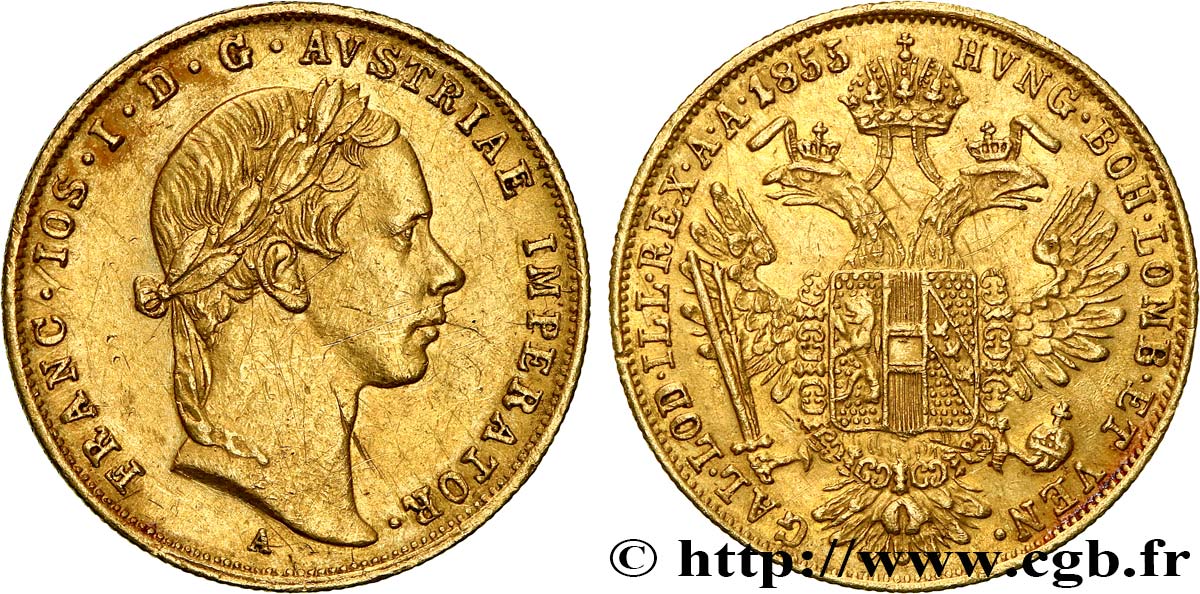 AUSTRIA - FRANZ-JOSEPH I 1 Ducat 1855 Vienne AU 