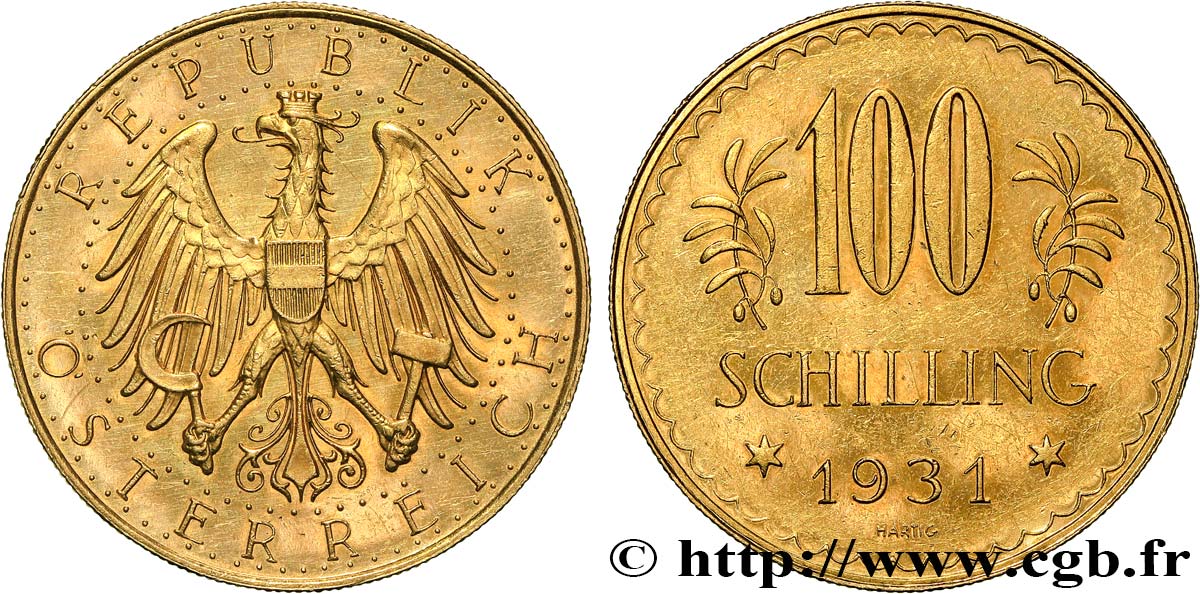 AUSTRIA 100 Schilling 1931 Vienne MS 