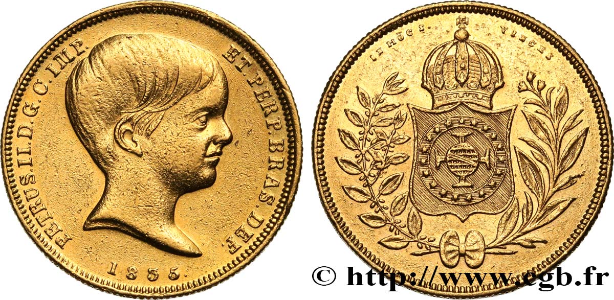 BRÉSIL - EMPIRE DU BRÉSIL - PIERRE II 10.000 Reis 1835 Rio de Janeiro AU 