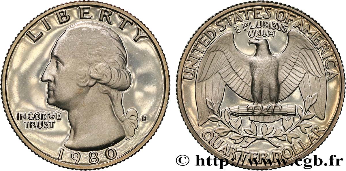 ÉTATS-UNIS D AMÉRIQUE 1/4 Dollar Proof Washington 1980 San Francisco - S FDC