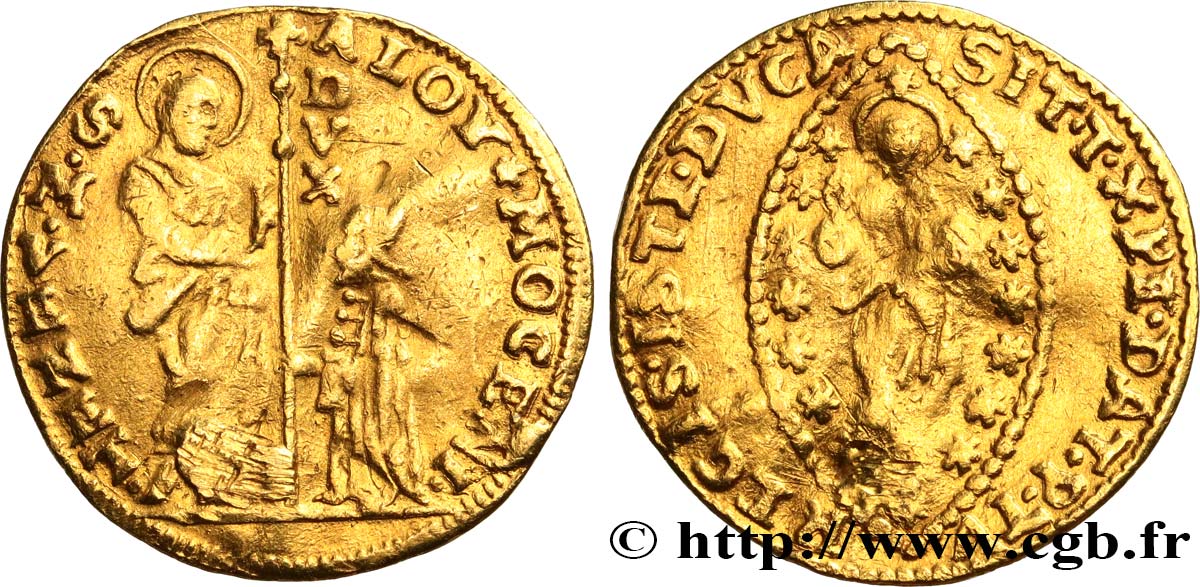 ITALY - VENICE - ALVISE III MOCENIGO (112th doge) Zecchino (Sequin) (trou rebouché) n.d. Venise VF 