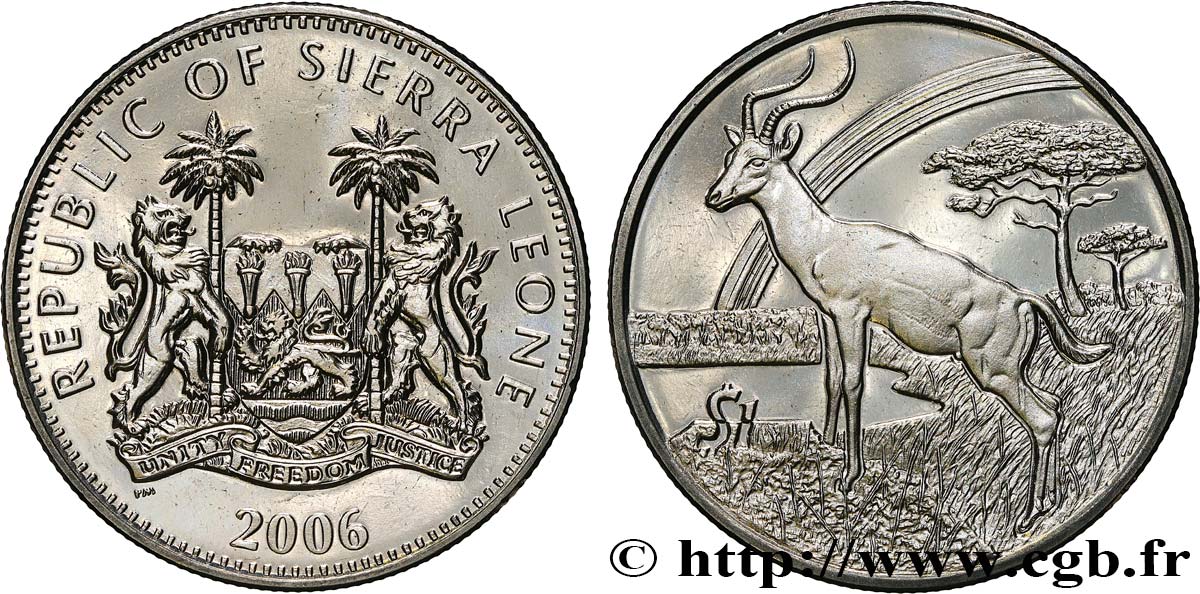 SIERRA LEONE 1 Dollar Proof Impala 2006 Pobjoy Mint MS 