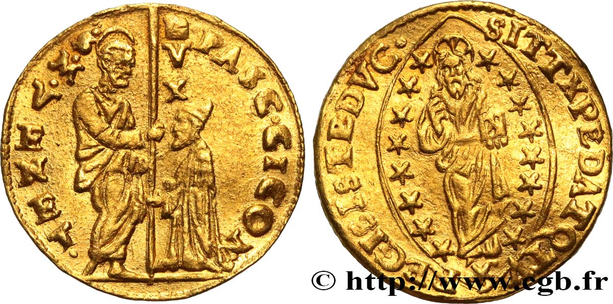 ITALY - VENICE - PASQUALE CICOGNA (88th doge) Zecchino (Sequin) n.d. Venise XF 