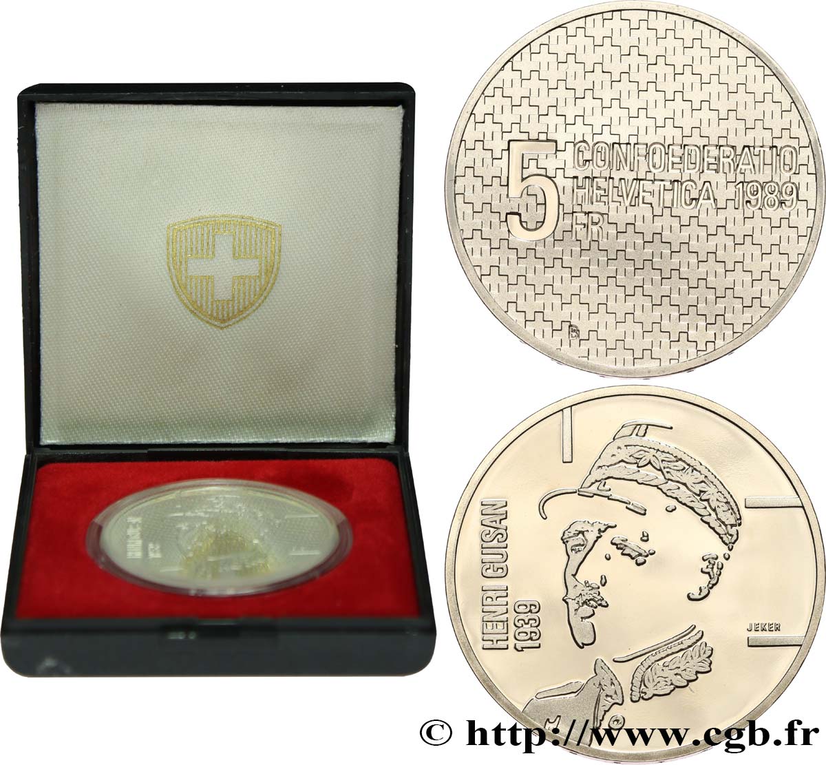 SWITZERLAND 5 Francs 50e anniversaire de la mobilisation de 1939 par le général Henri Guisan 1989 Berne MS 