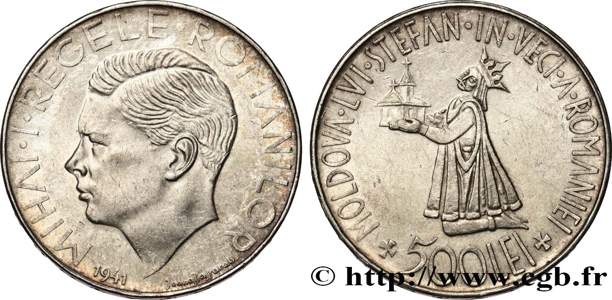 ROMANIA 500 Lei Michel Ier 1941 AU