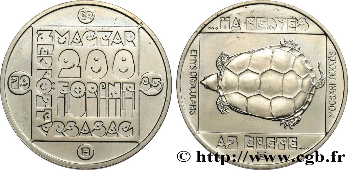 HUNGARY 200 Forint tortue 1985  MS 