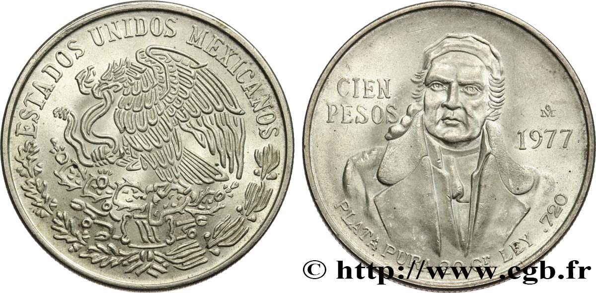 MEXICO 100 Pesos 1978 Mexico AU 