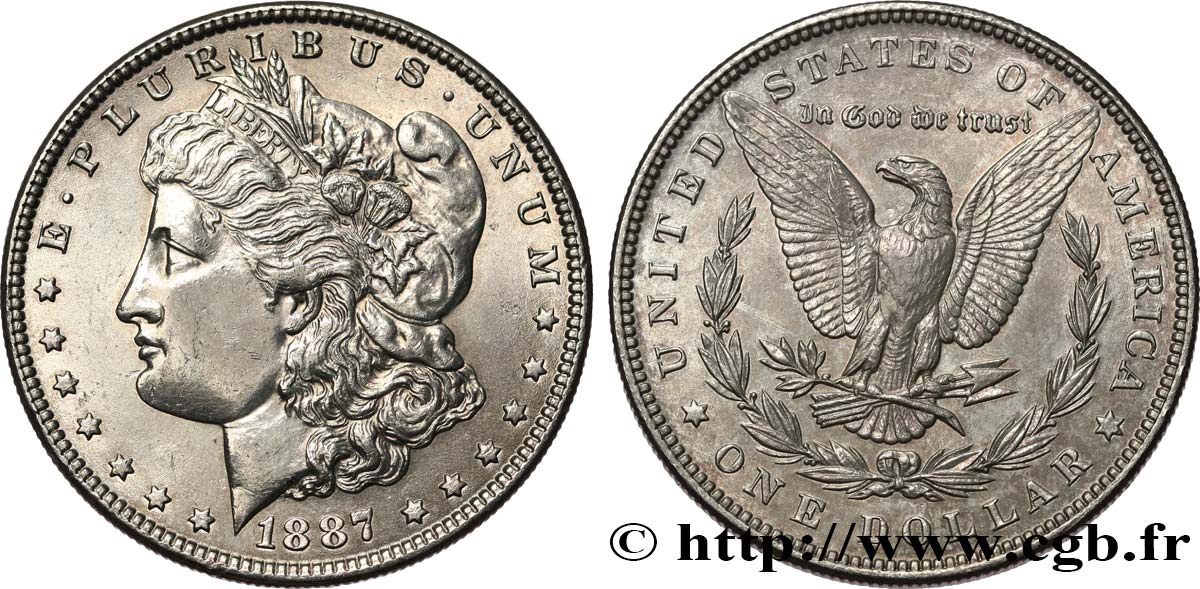 ÉTATS-UNIS D AMÉRIQUE 1 Dollar type Morgan 1887 Philadelphie TTB+ 