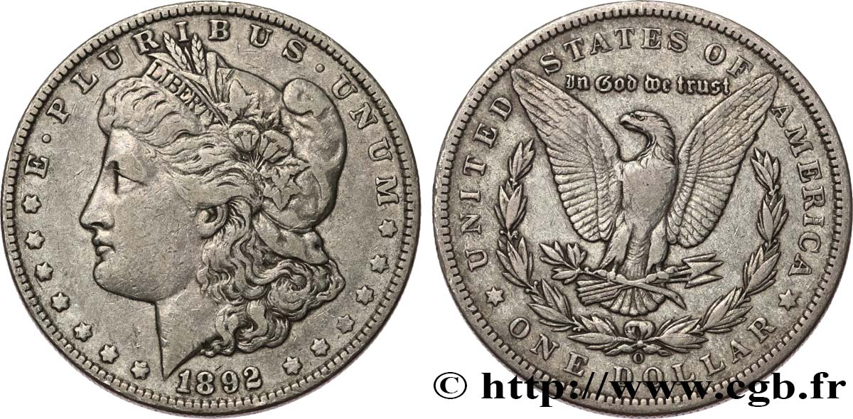 ÉTATS-UNIS D AMÉRIQUE 1 Dollar Morgan 1892 Nouvelle-Orléans TB+ 
