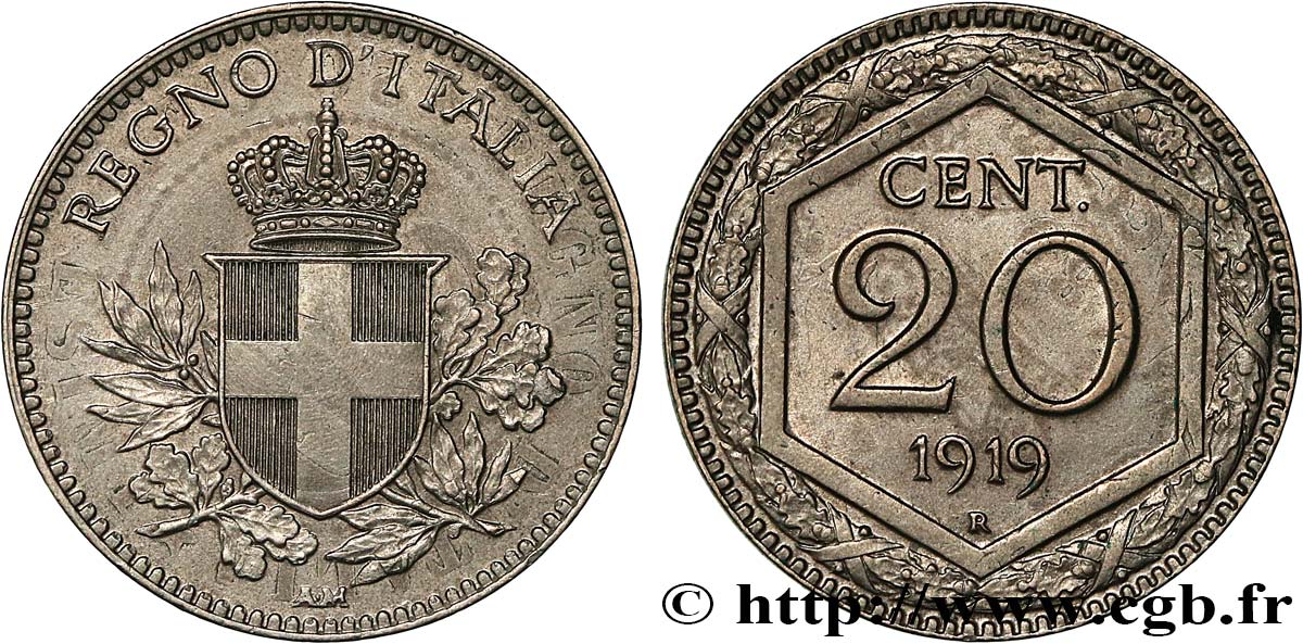 ITALIE 20 Centesimi écu 1919 Rome SPL