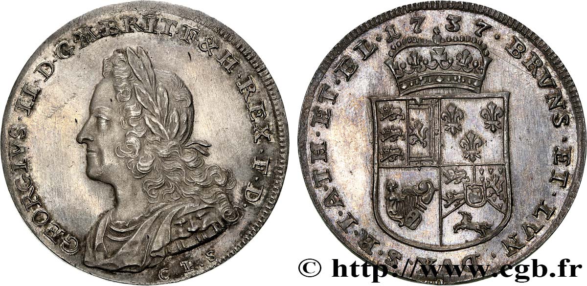 ALLEMAGNE - DUCHÉ DE BRUNSWICK LUNEBOURG - GEORGES II D ANGLETERRE Thaler 1737  fST 