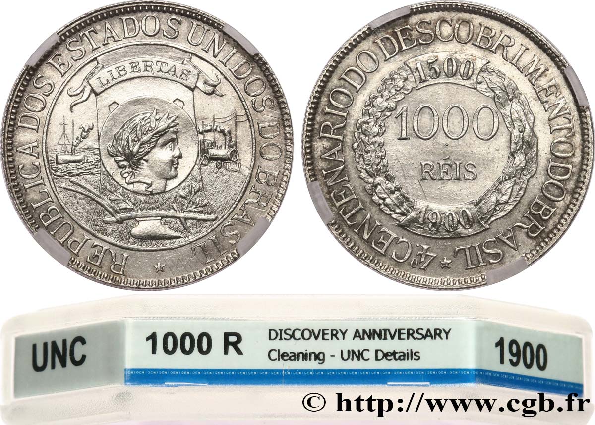 BRÉSIL 1000 Reis “400 ans de la Découverte” 1900  SPL autre