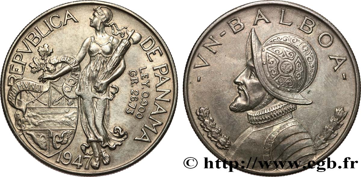 PANAMá 1 Balboa Vasco Nunez de Balboa 1947 MBC+