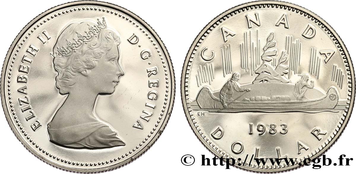 CANADA 1 Dollar Proof Elisabeth II / indiens et canoe 1983  MS 