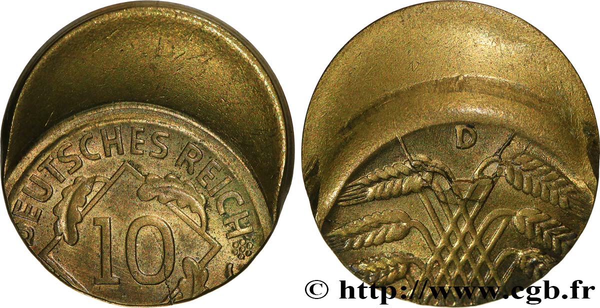 GERMANY 10 Reichspfennig “casquette” n.d. Munich AU 