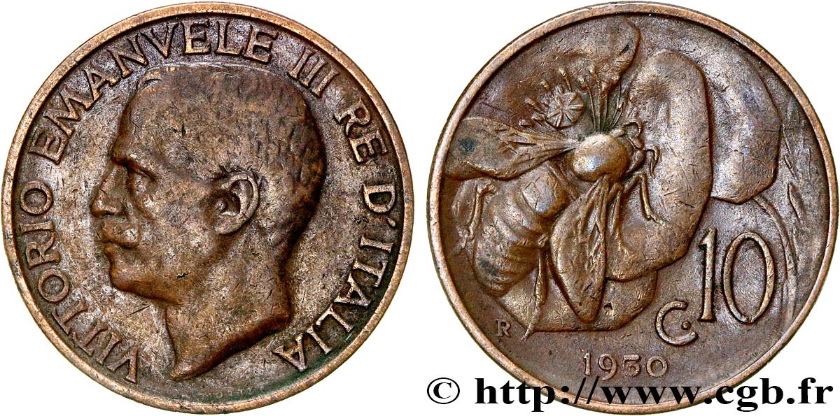 ITALIE 10 Centesimi Victor Emmanuel III 1930 Rome TTB