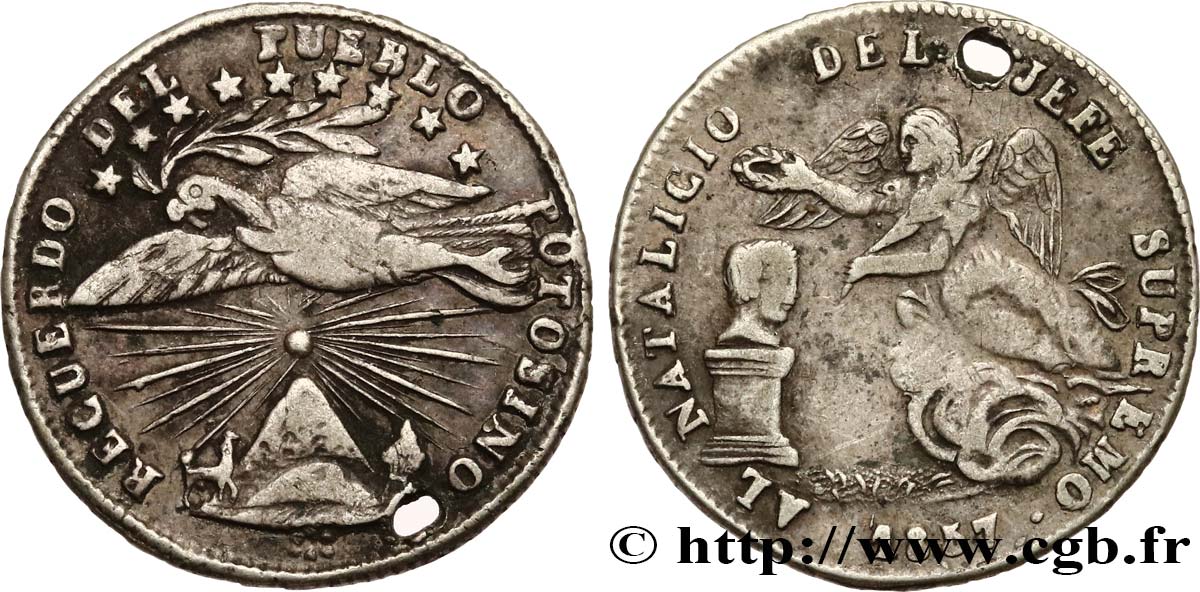 BOLIVIA Médaille de 1 sol 1857 Potosi XF 
