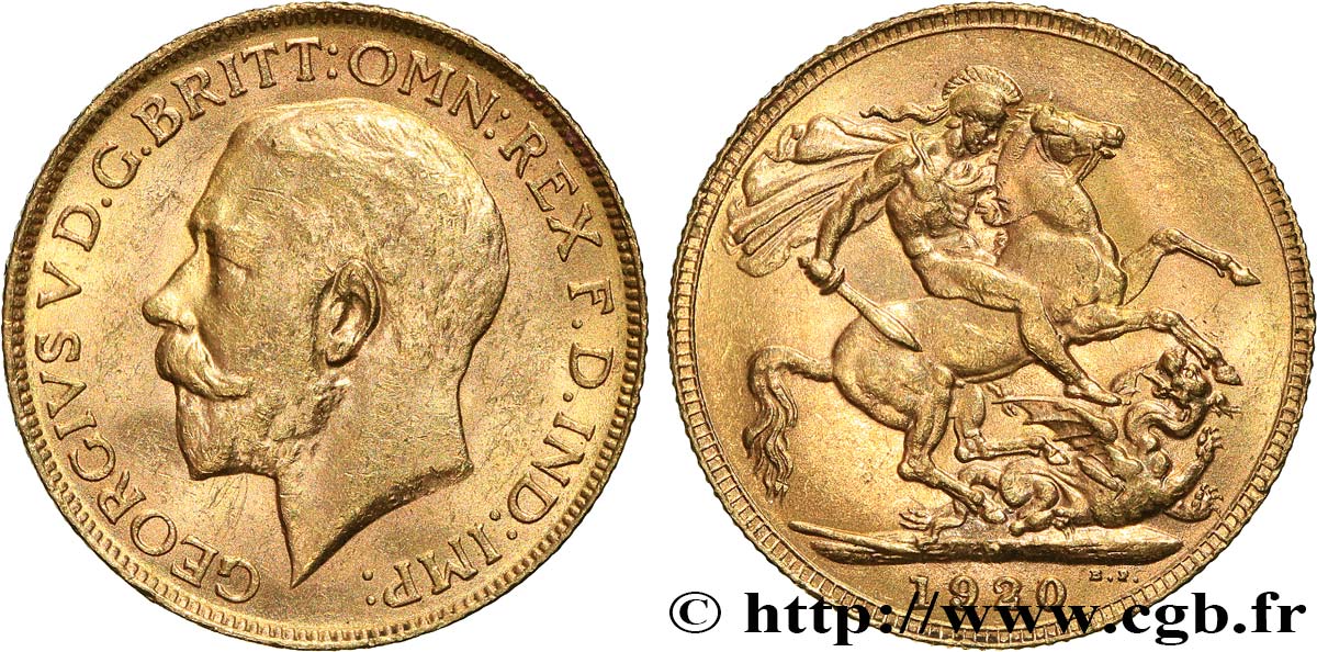 GOLD-, PALLADIUM- UND PLATIN-INVESTITIONEN 1 Souverain Georges V 1920 Perth VZ