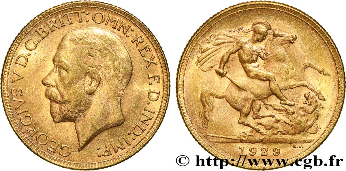 GOLD-, PALLADIUM- UND PLATIN-INVESTITIONEN 1 Souverain Georges V 1929 Perth fVZ