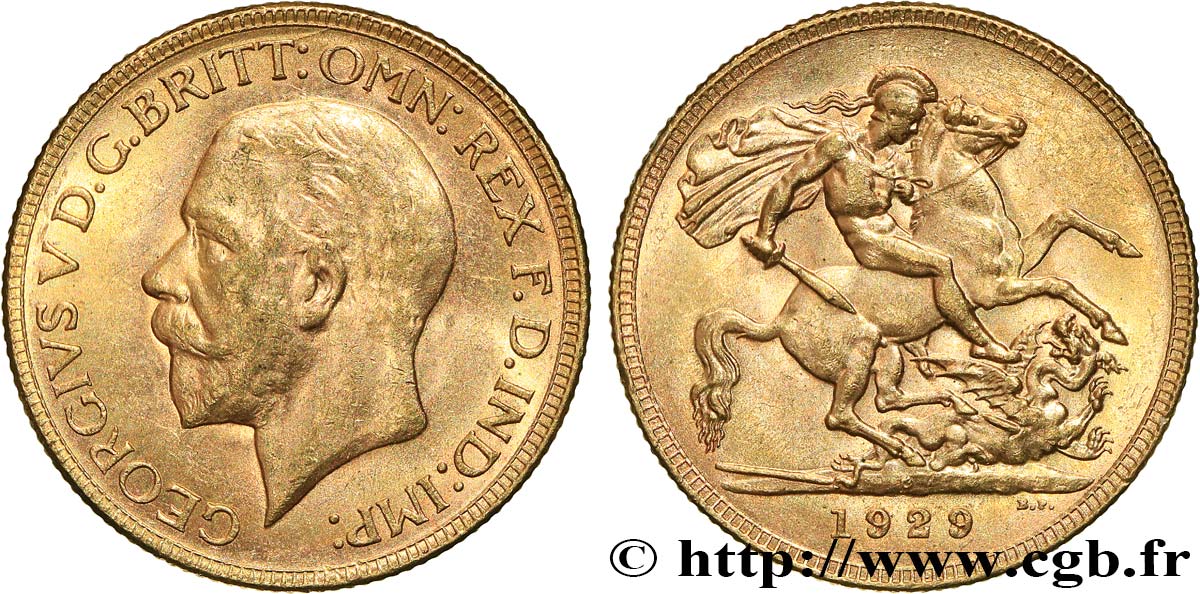 INVESTMENT GOLD 1 Souverain Georges V 1929 Perth q.SPL 