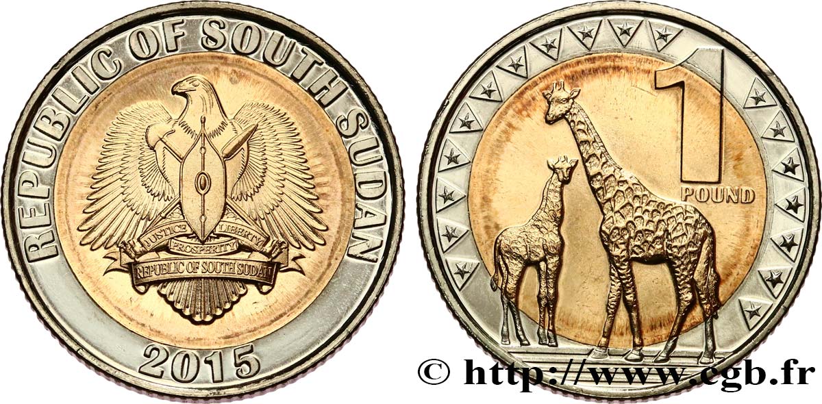SUDAN DEL SUD 1 Pound 2015 Pretoria MS 
