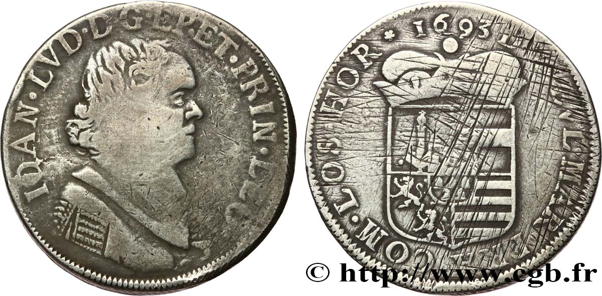 ÉVÊCHÉ DE LIÈGE - JEAN-LOUIS D ELDEREN Patagon 1693 Liège TB+