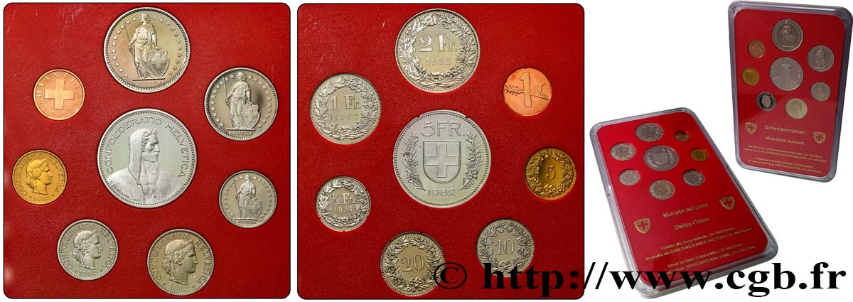 SWITZERLAND Série Proof 8 Monnaies 1982  Proof set 