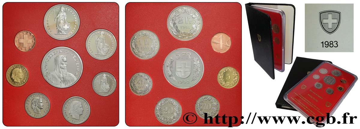 SWITZERLAND Série Proof 8 Monnaies 1983  Proof set 