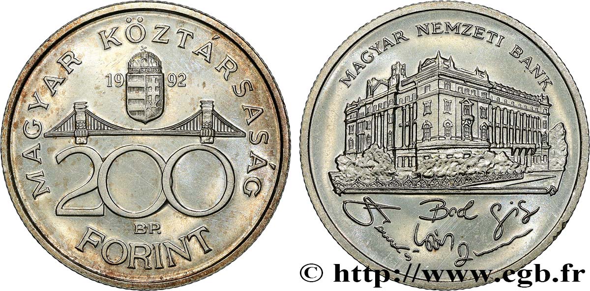 HONGRIE 200 Forint Banque centrale de Hongrie 1992 Budapest SUP 