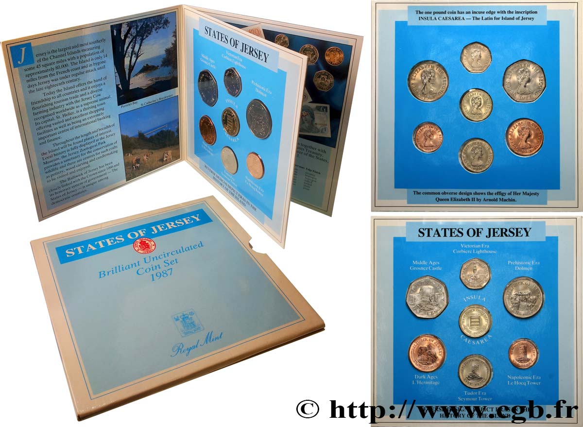 JERSEY Série FDC - 7 monnaies 1987 FDC