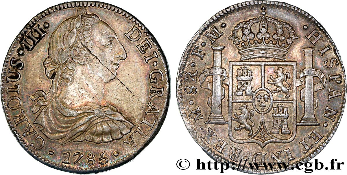 MEXICO - CHARLES III 8 Reales  1785 Mexico AU 