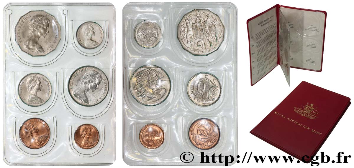 AUSTRALIA Série FDC 6 monnaies 1972  AU 