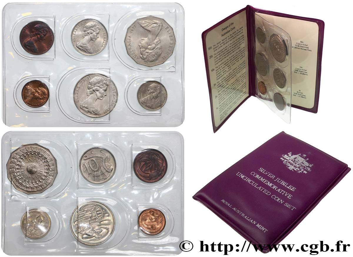 AUSTRALIEN Série FDC 6 monnaies 1977  VZ 