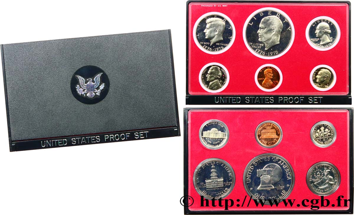 ÉTATS-UNIS D AMÉRIQUE Série PROOF 6 monnaies - 200e anniversaire de l’indépendance des États-Unis 1976 San Francisco FDC 